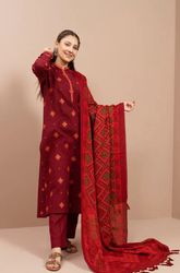 Kasyeria - Winter 3Pcs Dhanak Embroidered Suit - SB0133